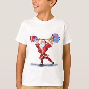 Camiseta Criador de Porcos Papai Noel com presentes de Nata