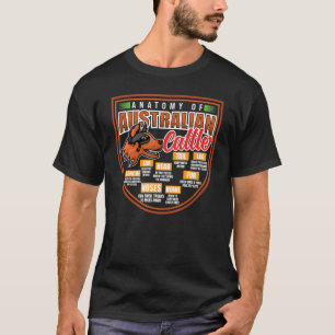 Camiseta Criadores de Raça Blue Heeler Anatomia de Gado Aus