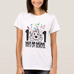 Camiseta Criança 100 Dias De Escola Cachorrinho Dalmata 100