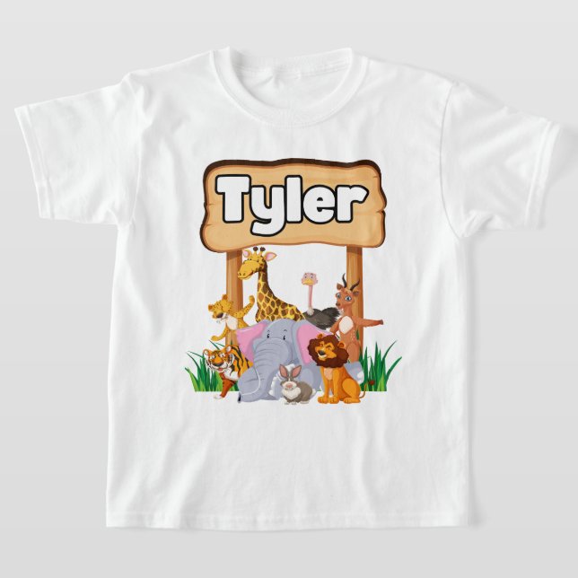 Camiseta Criança Animal de Zoo Bonita (Postura )