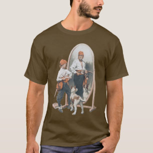 Camiseta Criança Antiga, Pirata Menino, Cachorro, Espelho,