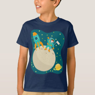Camiseta Criança astronauta na festa de aniversário da lu