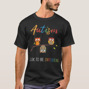 Camiseta Criança Autista de Consciência de Coruja quebra-ca