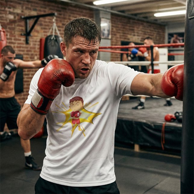 Camiseta Criança Boxer em Luvas Vermelhas e Curtos (Criador carregado)