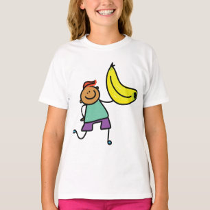 Camiseta Criança Brincalhona Segurando Banana Amarela Grand