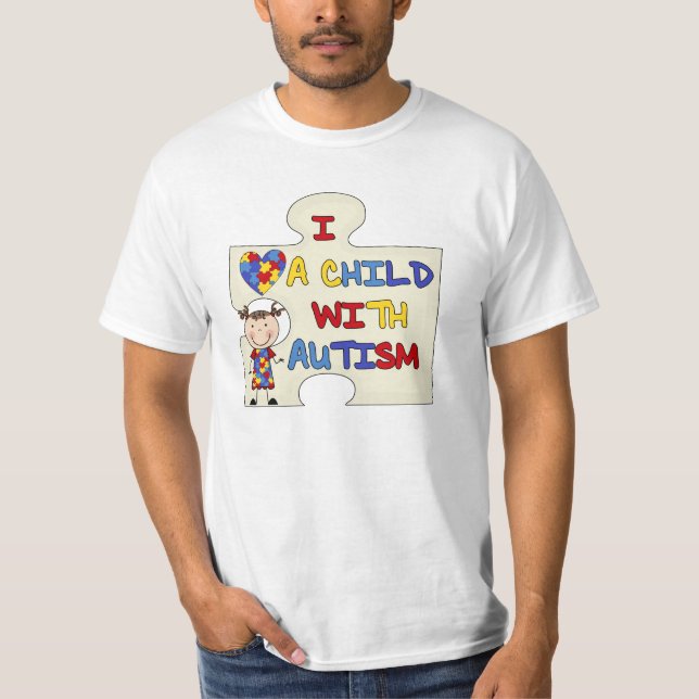 Camiseta Criança com a menina triguenha 2 do autismo (Frente)