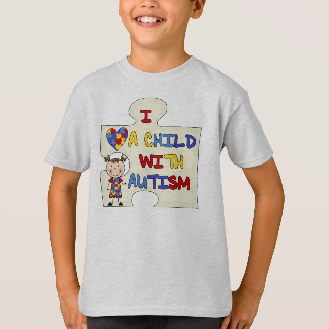Camiseta Criança com a menina triguenha 2 do autismo (Frente)