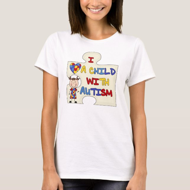 Camiseta Criança com a menina triguenha 2 do autismo (Frente)