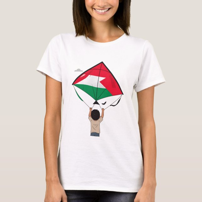 Camiseta Criança com pipa palestiniano - Liberdade e espera (Frente)