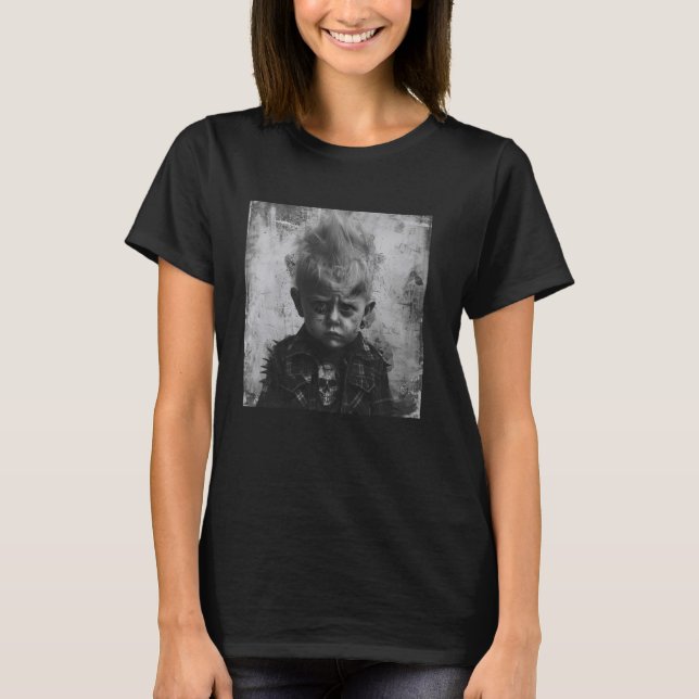 Camiseta Criança como punheta, criança rebelde (Frente)