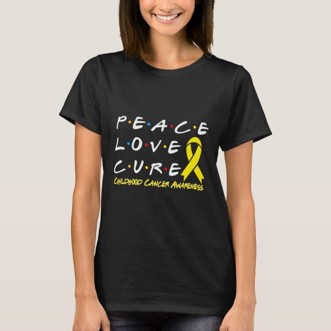 Camiseta Criança: Consciência do Cancer Paz Cura do Amor (Frente)