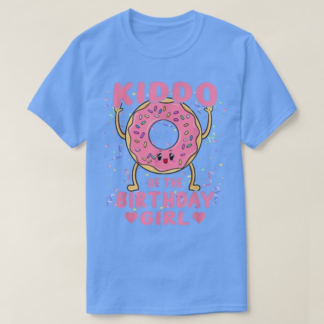 Camiseta Criança Da Festa De Rosquinha Rosa De Aniversário  (Frente do Design)