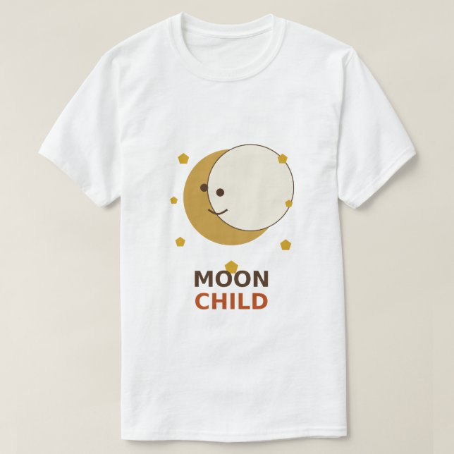 Camiseta Criança da Lua Boho Lua Crescente, Celestial  (Frente do Design)