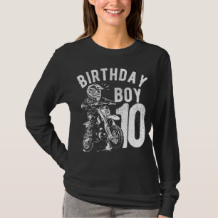 Camiseta Criança de 10 anos - Criança de aniversário - Moto