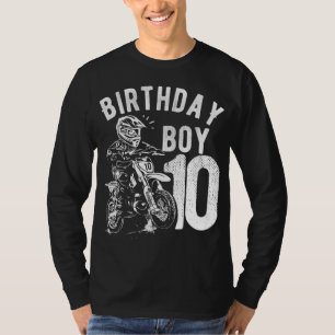 Camiseta Criança de 10 anos - Criança de aniversário - Moto