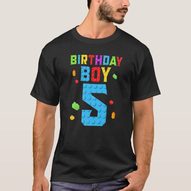 Camiseta Criança De 5 Anos De Aniversário Bloca Criança (Frente)
