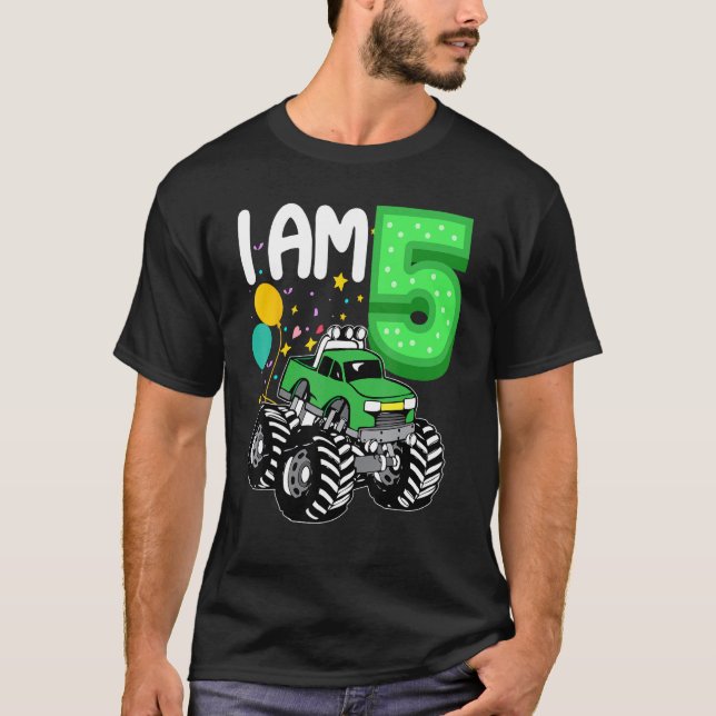 Camiseta Criança de 5 anos, garoto monstro verde, garoto de (Frente)