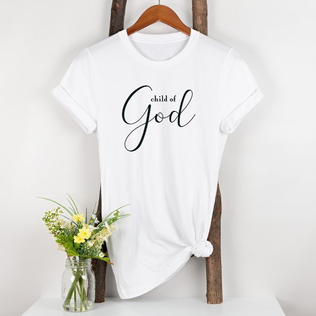 Camiseta Criança de Deus, inspiradora, de mulheres brancas  (Criador carregado)