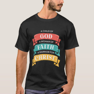 Camiseta Criança De Deus Mulher De Fé Um Guerreiro Para Chr