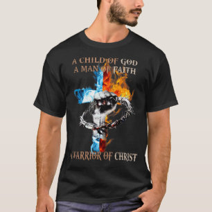 Camiseta Criança De Deus Um Homem De Fé Um Guerreiro De Cri
