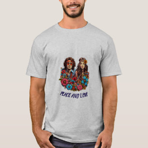 Camiseta Criança de flor de Hippie, Casal, 1960