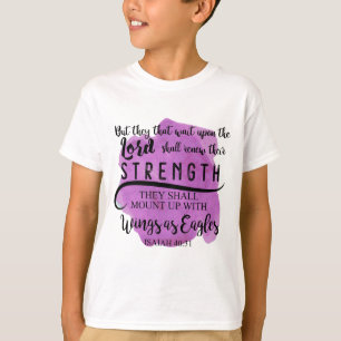 Camiseta CRIANÇA do 40:31 KJV de Isaiah que espera em cima