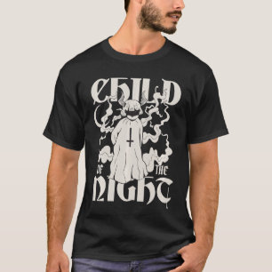Camiseta Criança do Horror da Noite Gótico Oculto Demônio m