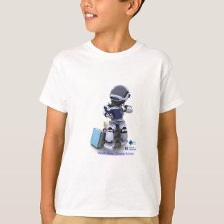 Camiseta criança do robô da leitura