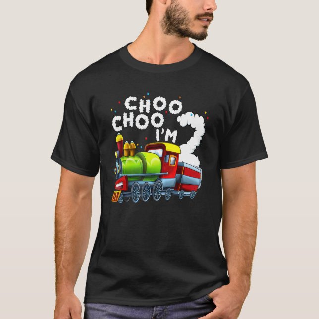 Camiseta Criança do segundo aniversário Menino do Comboio c (Frente)