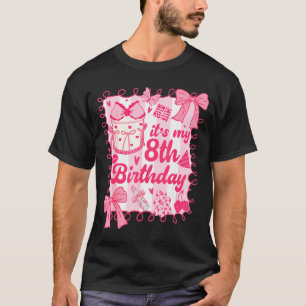 Camiseta Criança É Meu 8º Aniversário Coquette Estética 8 A