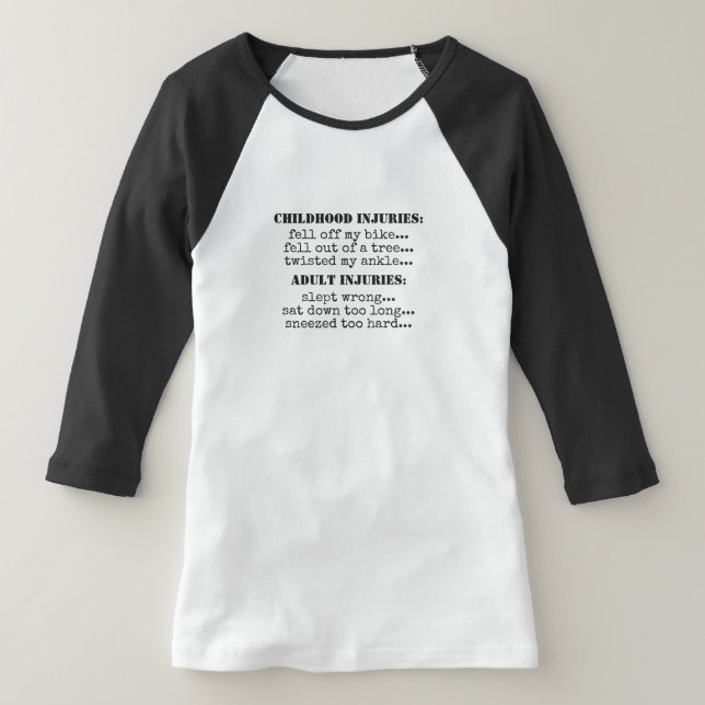 Camiseta Criança Engraçada Vs Adulthood Typoographic Cote (Postura )