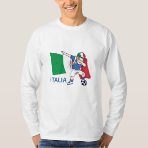 Camiseta Criança fã de futebol da Itália fazendo dabbing ga