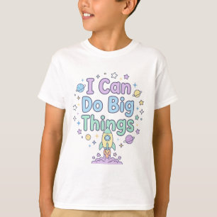 Camiseta Criança Feliz Citação Positiva Eu Posso Fazer Gran