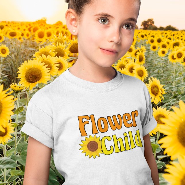 Camiseta Criança Flor Cute Sunflower Hippie Kids (Criador carregado)