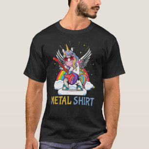 Camiseta Criança Guitarra Asa Arco-íris Unicórnio Música He