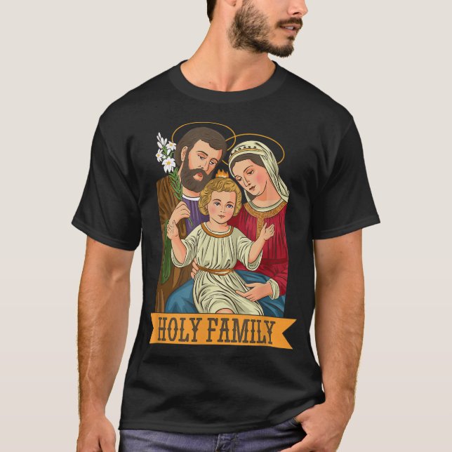 Camiseta Criança Jesus, Virgem Maria e Rua Joseph (Frente)
