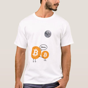 Camiseta Criança logo engraçada do pai da lua de Bitcoin