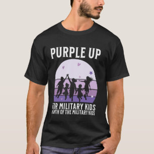Camiseta Criança Militar Crianças Roxo Mês da Criança Milit
