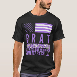 Camiseta Criança Militar Mês Roxo Orgulho Brat