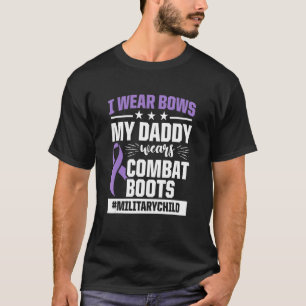 Camiseta Criança Militar Mês Roxo Pai Boots 1