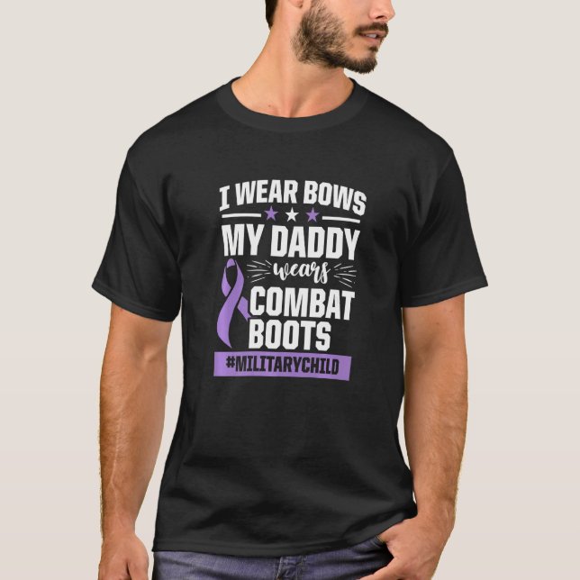 Camiseta Criança Militar Mês Roxo Pai Boots 1 (Frente)