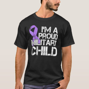 Camiseta Criança Militar Mês Roxo Para Cima Crianças Brat