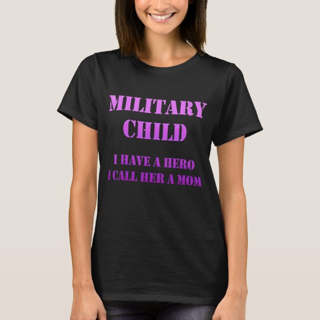 Camiseta Criança Militar Mês Roxo Para Cima do Herói (Frente)