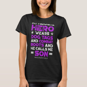 Camiseta Criança Militar Mês Roxo Para Cima do Herói