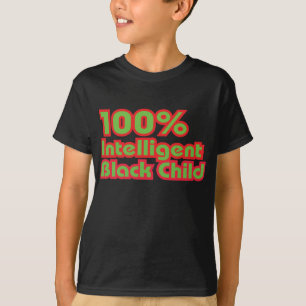Camiseta Criança preta inteligente de 100%