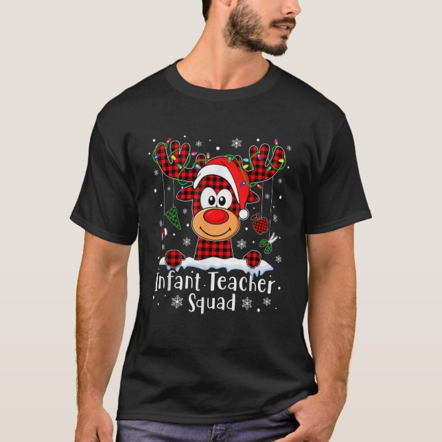 Camiseta Criança Professor Reindeer Xmas Buffalo Xadrez C (Frente)