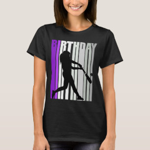 Camiseta Criança Roxa Beisebol Aniversário Formação Colorid