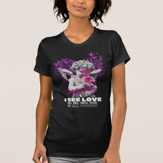 Camiseta Criança Sagrada - Eu Vejo Amor Arte Espiritual Anj