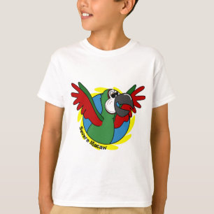 Camiseta Criança severa do Macaw dos desenhos animados