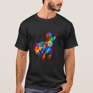 Camiseta Criança Super Herói Autismo Conscientização do Aut